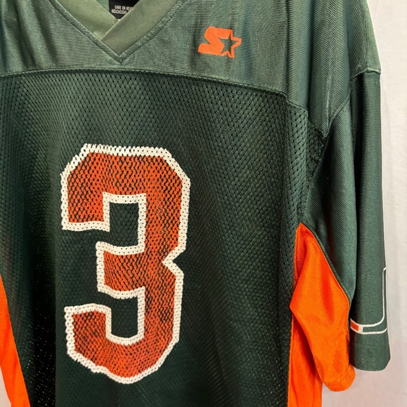 Starter University of Miami UM Miami Hurricanes #3 Football Jersey Size Large - Picture 4 of 16
